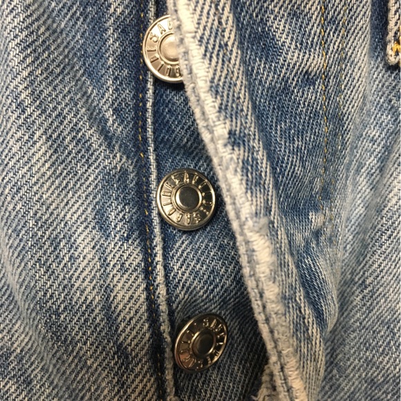 Agolde Distressed Cut Off Jean Shorts Blue 26 Button Fly 100% Cotton Denim - Picture 2 of 8